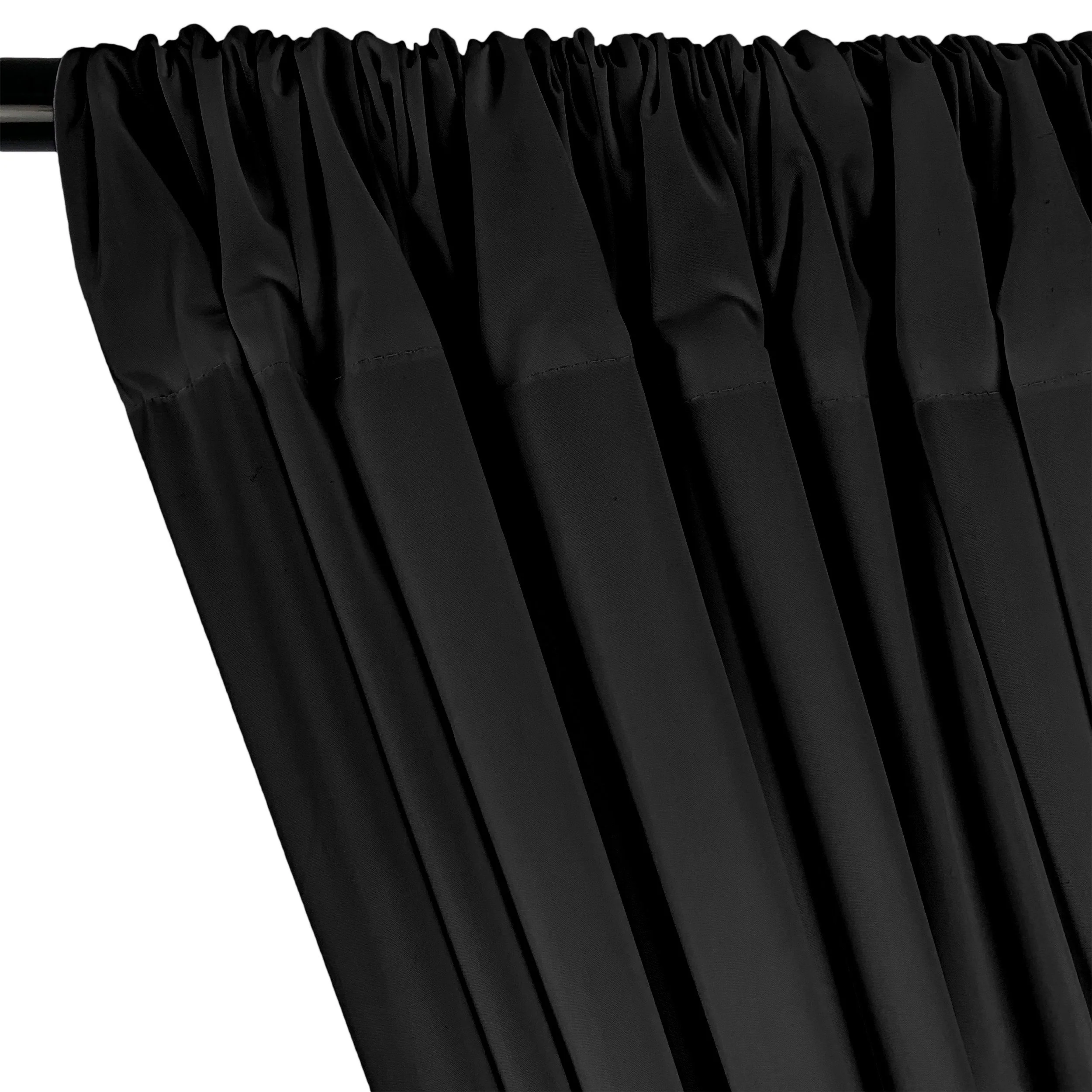 Cotton Polyester Broadcloth Rod Pocket Curtains - Black - Image 2