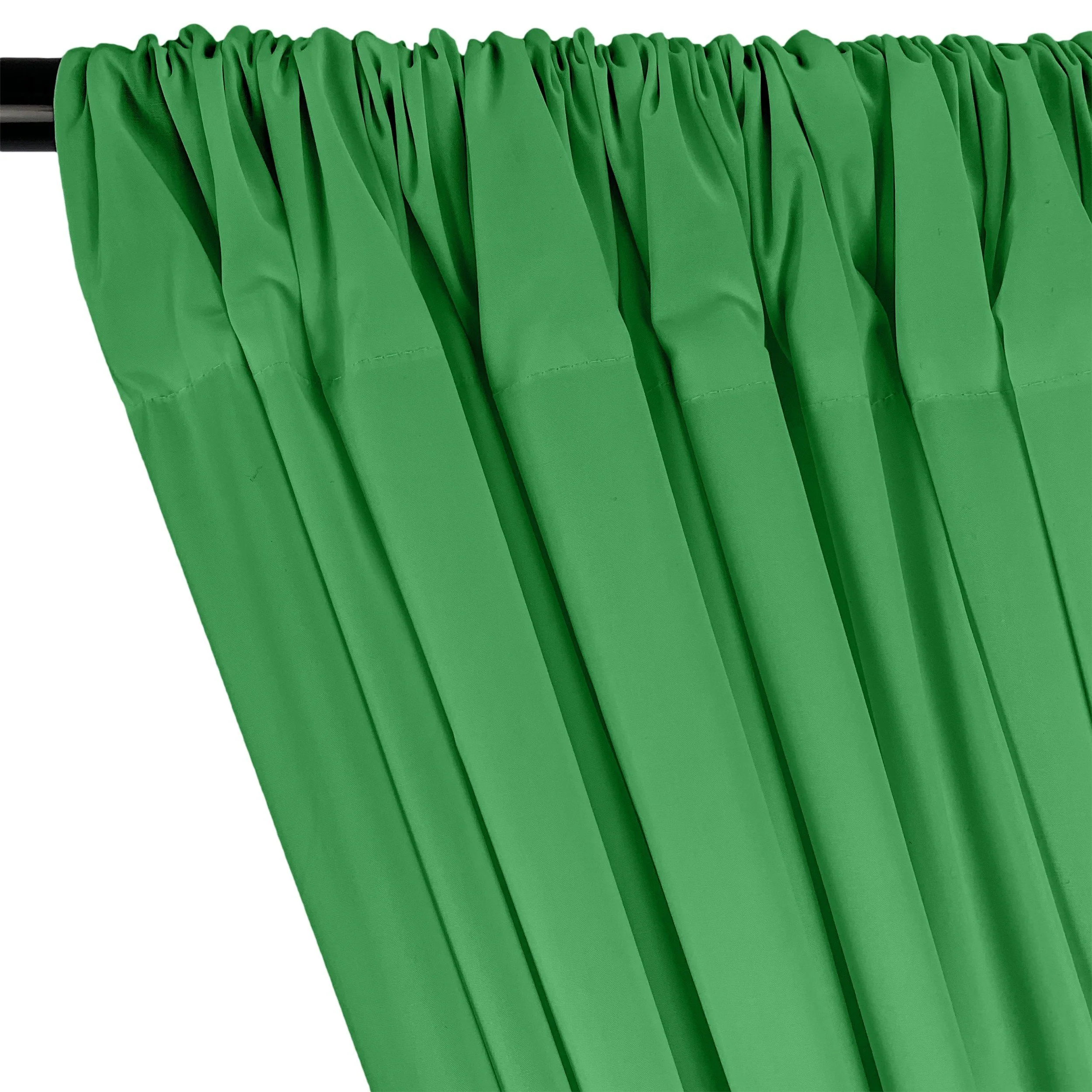 Cotton Polyester Broadcloth Rod Pocket Curtains - Kelly Green - Image 2