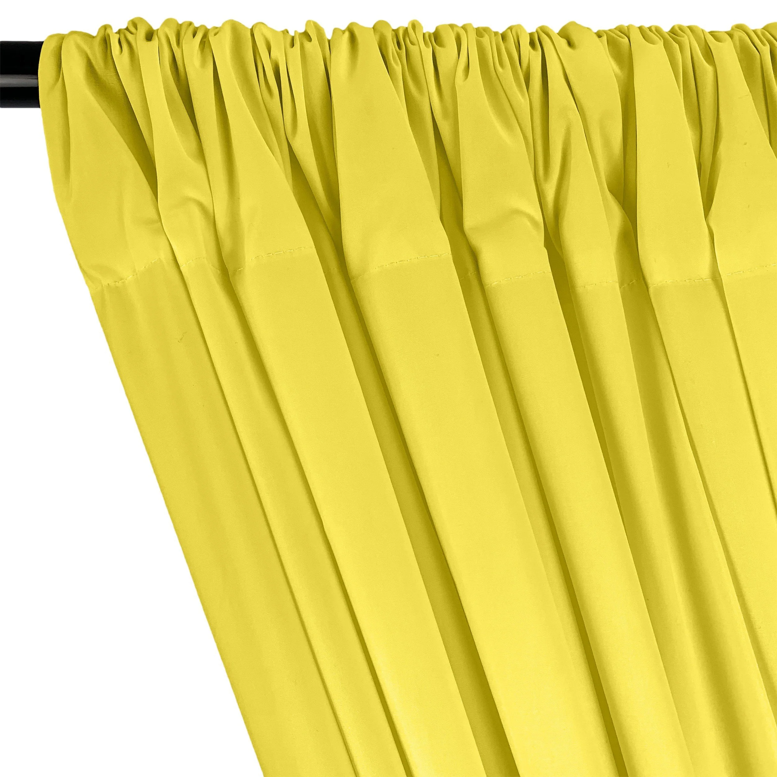 Cotton Polyester Broadcloth Rod Pocket Curtains - Neon Yellow - Image 2