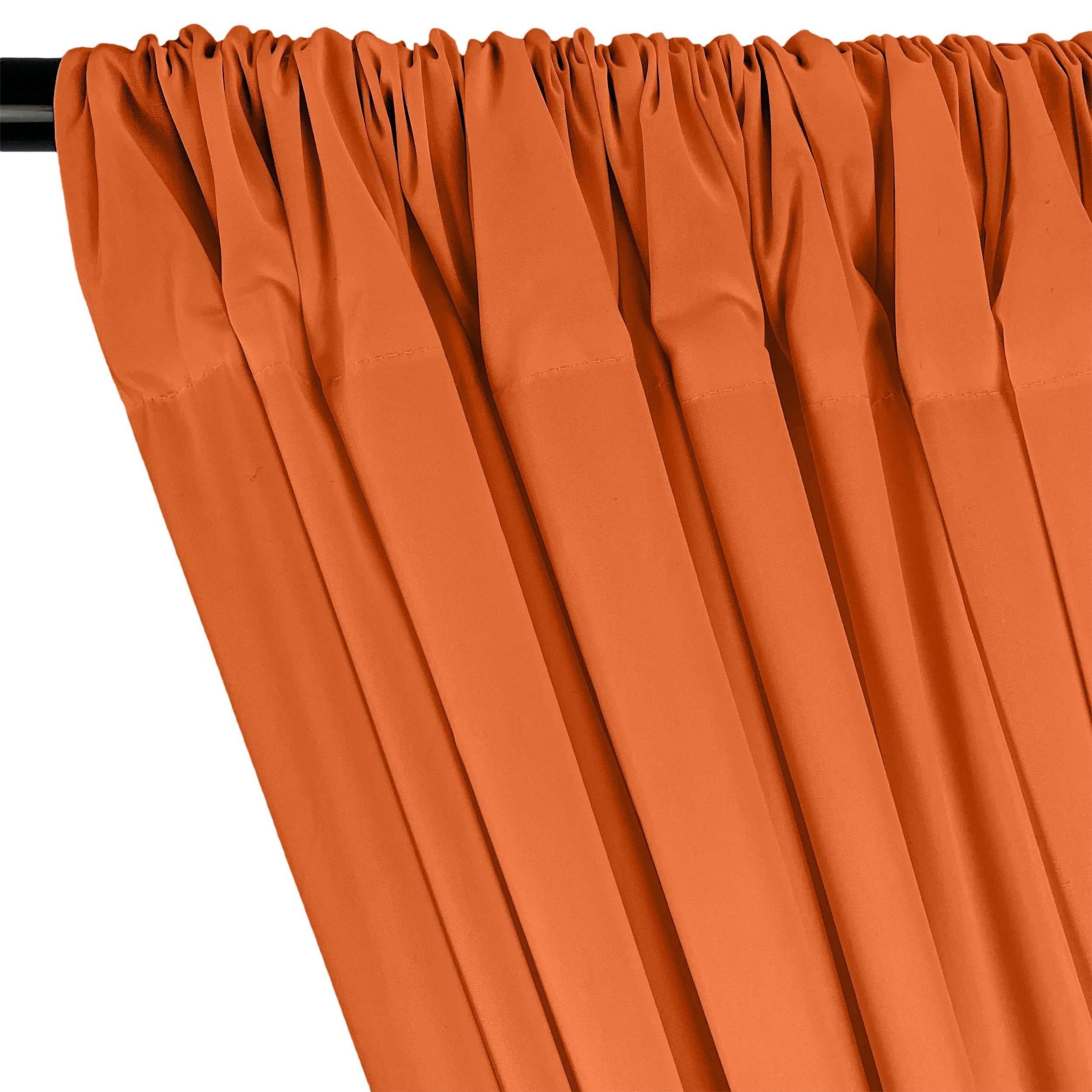 Cotton Polyester Broadcloth Rod Pocket Curtains - Orange - Image 2