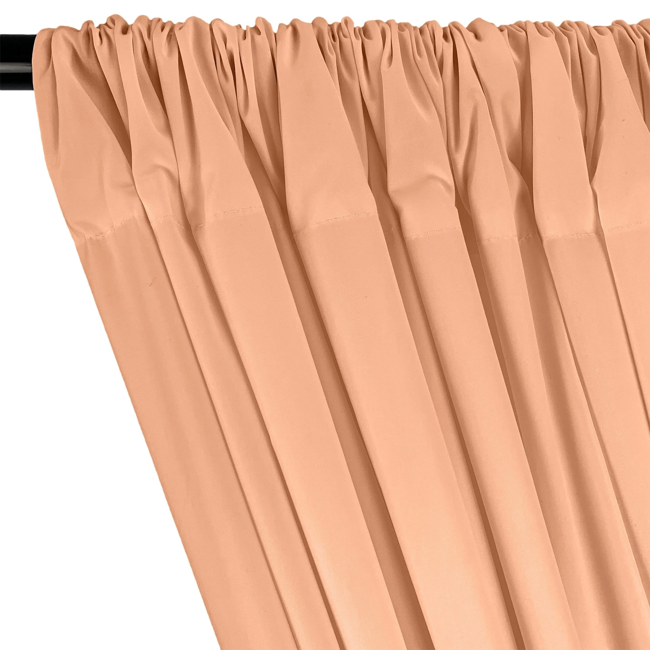 Cotton Polyester Broadcloth Rod Pocket Curtains - Peach - Image 2