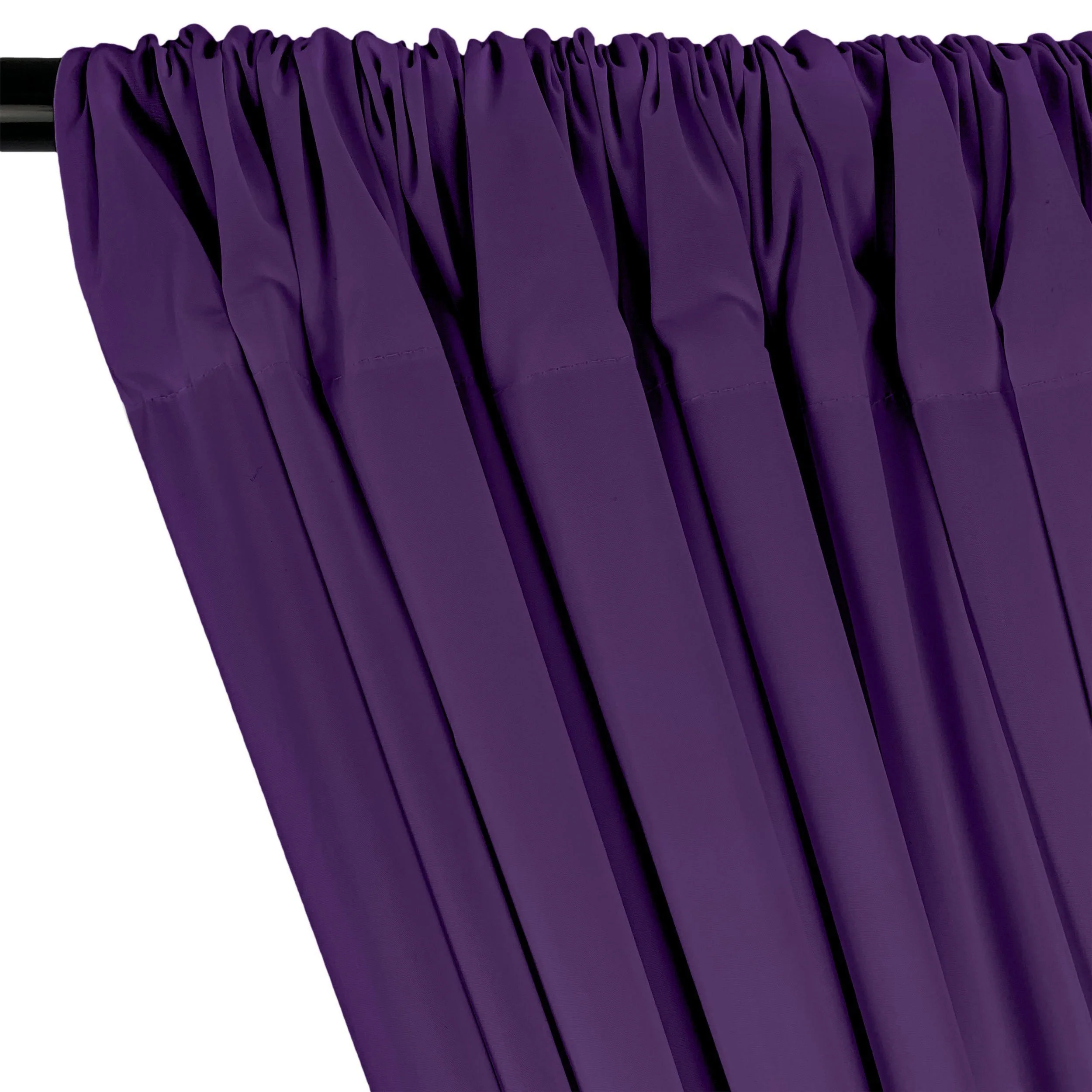 Cotton Polyester Broadcloth Rod Pocket Curtains - Purple - Image 2