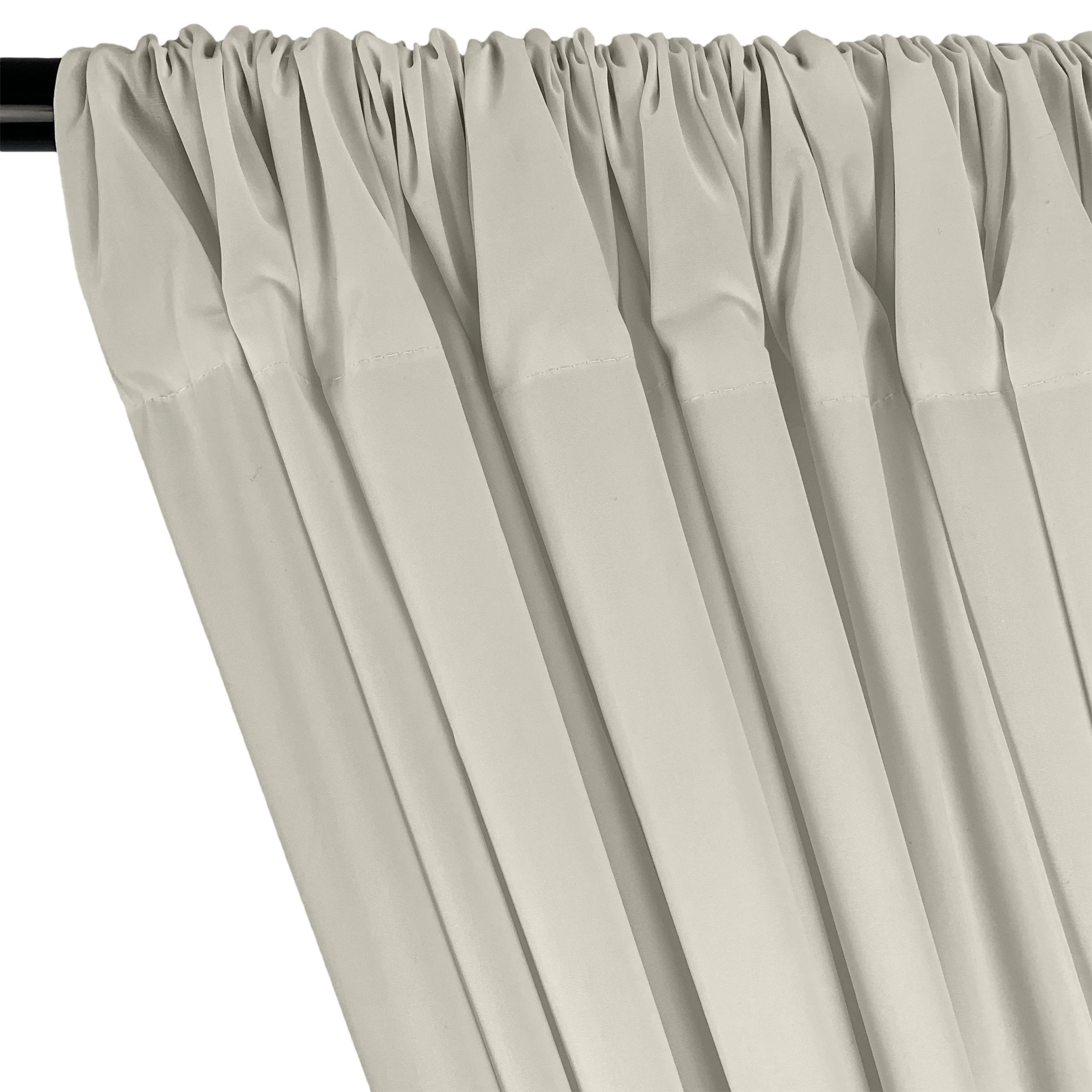 Cotton Polyester Broadcloth Rod Pocket Curtains - Silver - Image 2