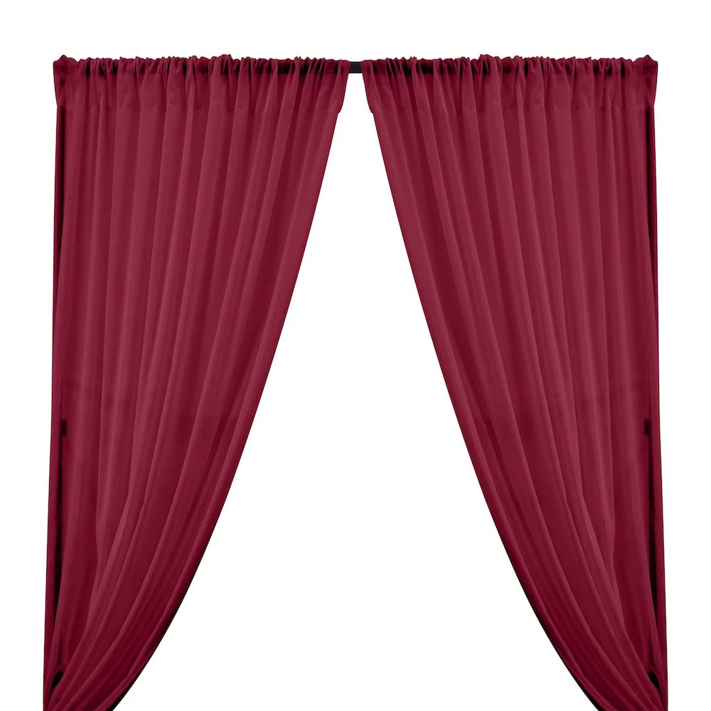 Cotton Voile Rod Pocket Curtains - Fuchsia