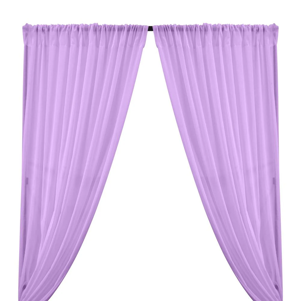 Cotton Voile Rod Pocket Curtains - Lavender