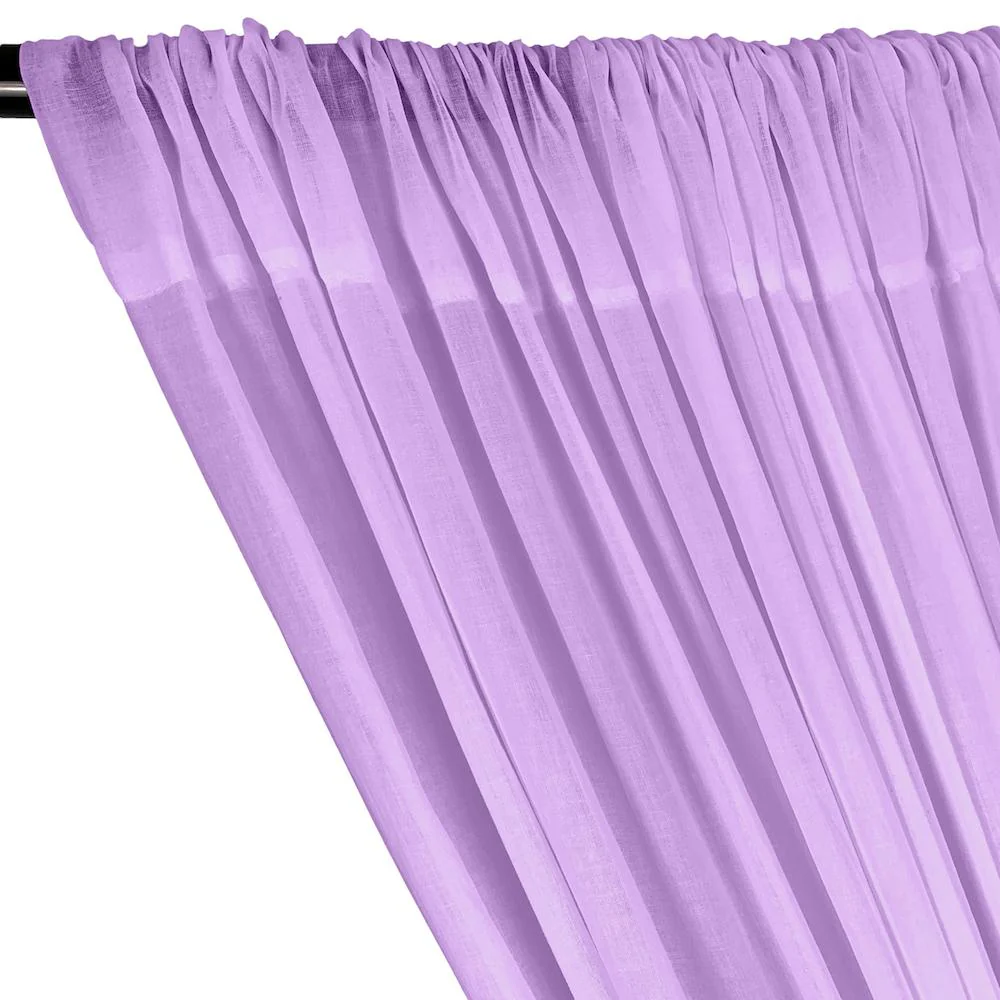 Cotton Voile Rod Pocket Curtains - Lavender - Image 2