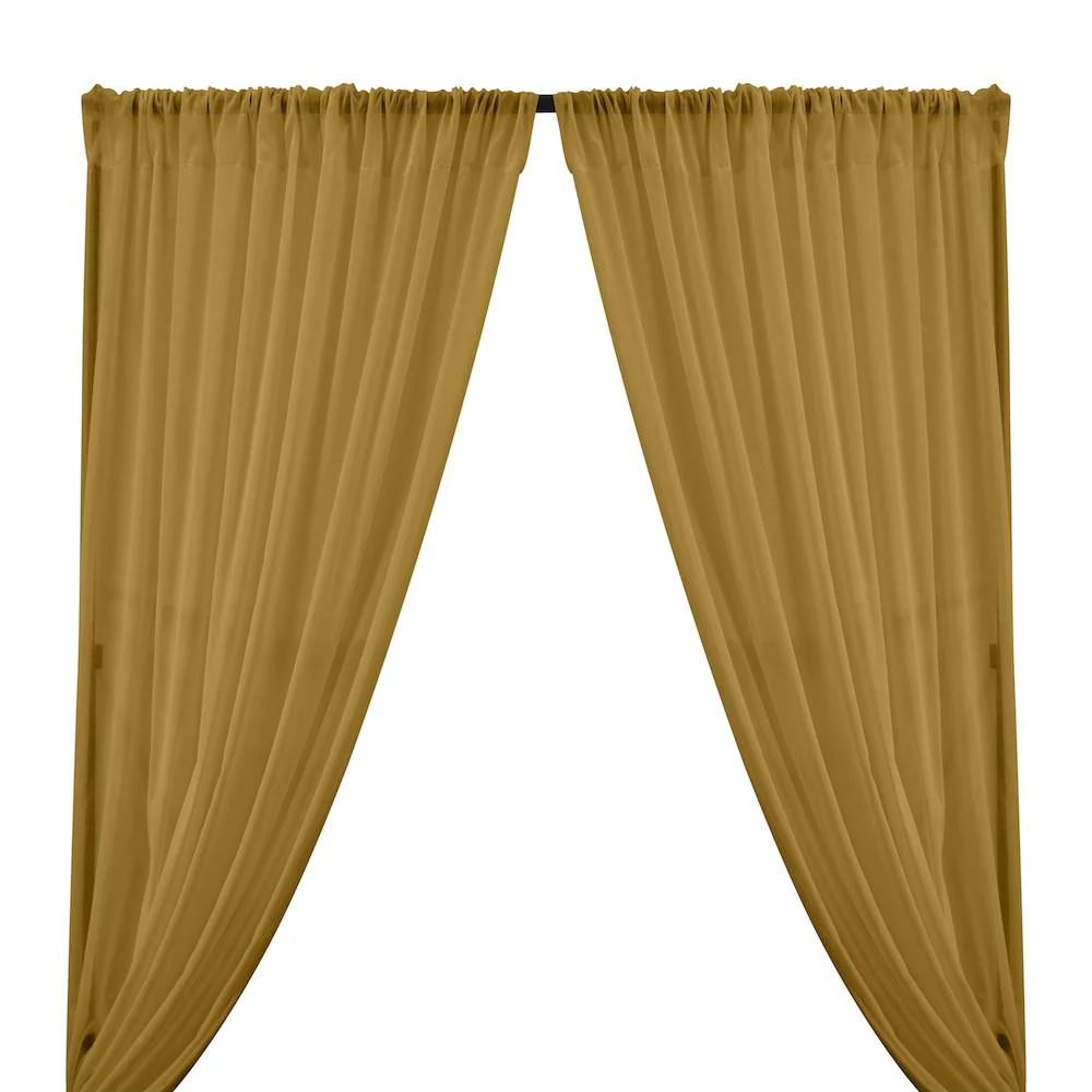 Cotton Voile Rod Pocket Curtains - Mist Gold