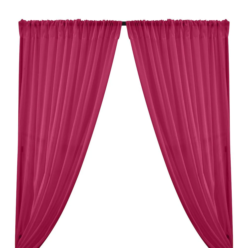 Cotton Voile Rod Pocket Curtains - Neon Fuchsia