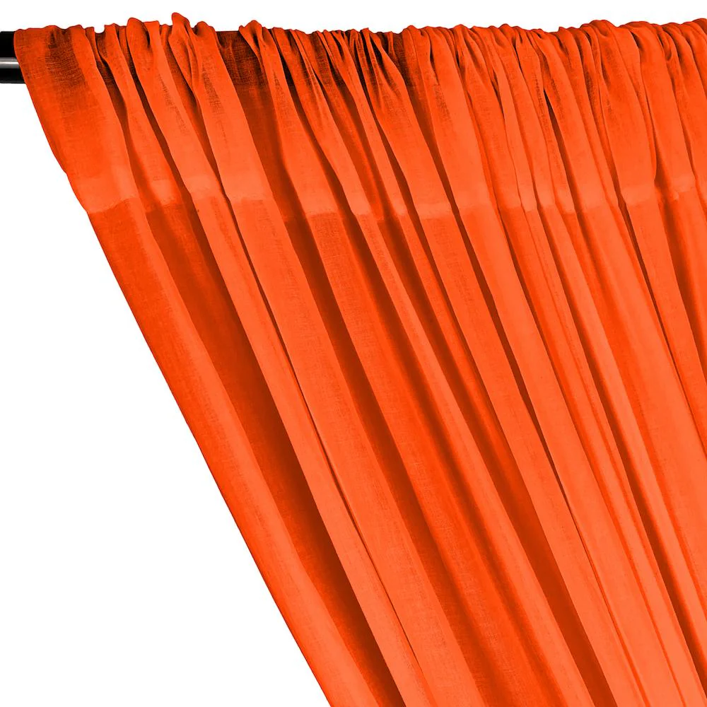 Cotton Voile Rod Pocket Curtains - Orange - Image 2