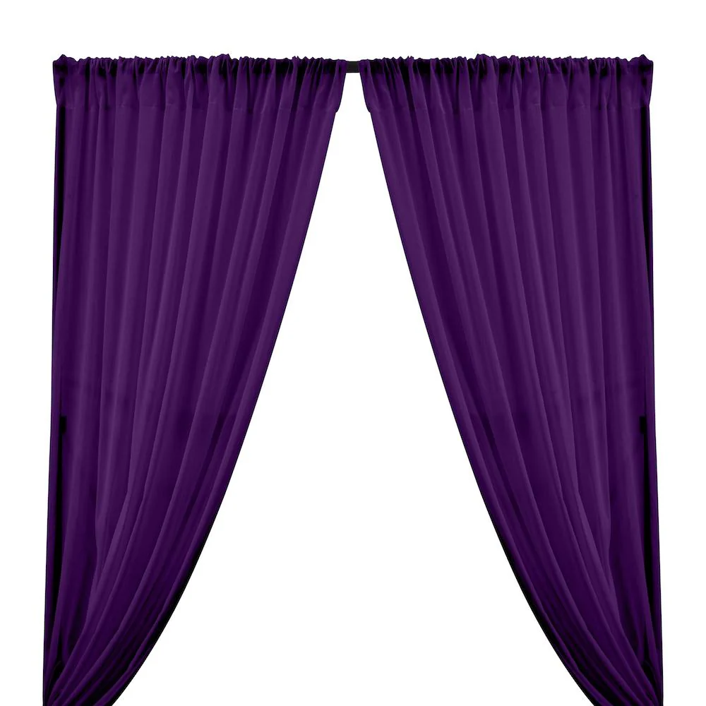 Cotton Voile Rod Pocket Curtains - Purple