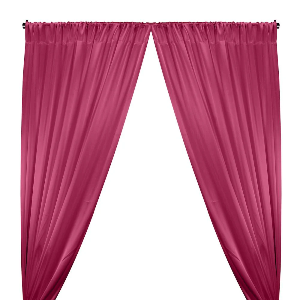 Crepe Back Satin Rod Pocket Curtains - Dark Fuchsia