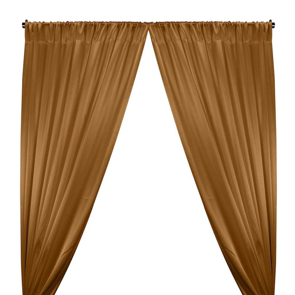Crepe Back Satin Rod Pocket Curtains - Mist Gold
