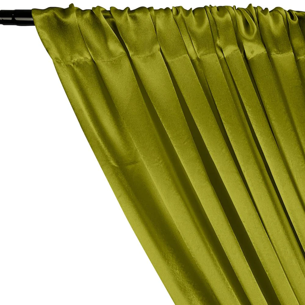 Crepe Back Satin Rod Pocket Curtains - Olive - Image 2