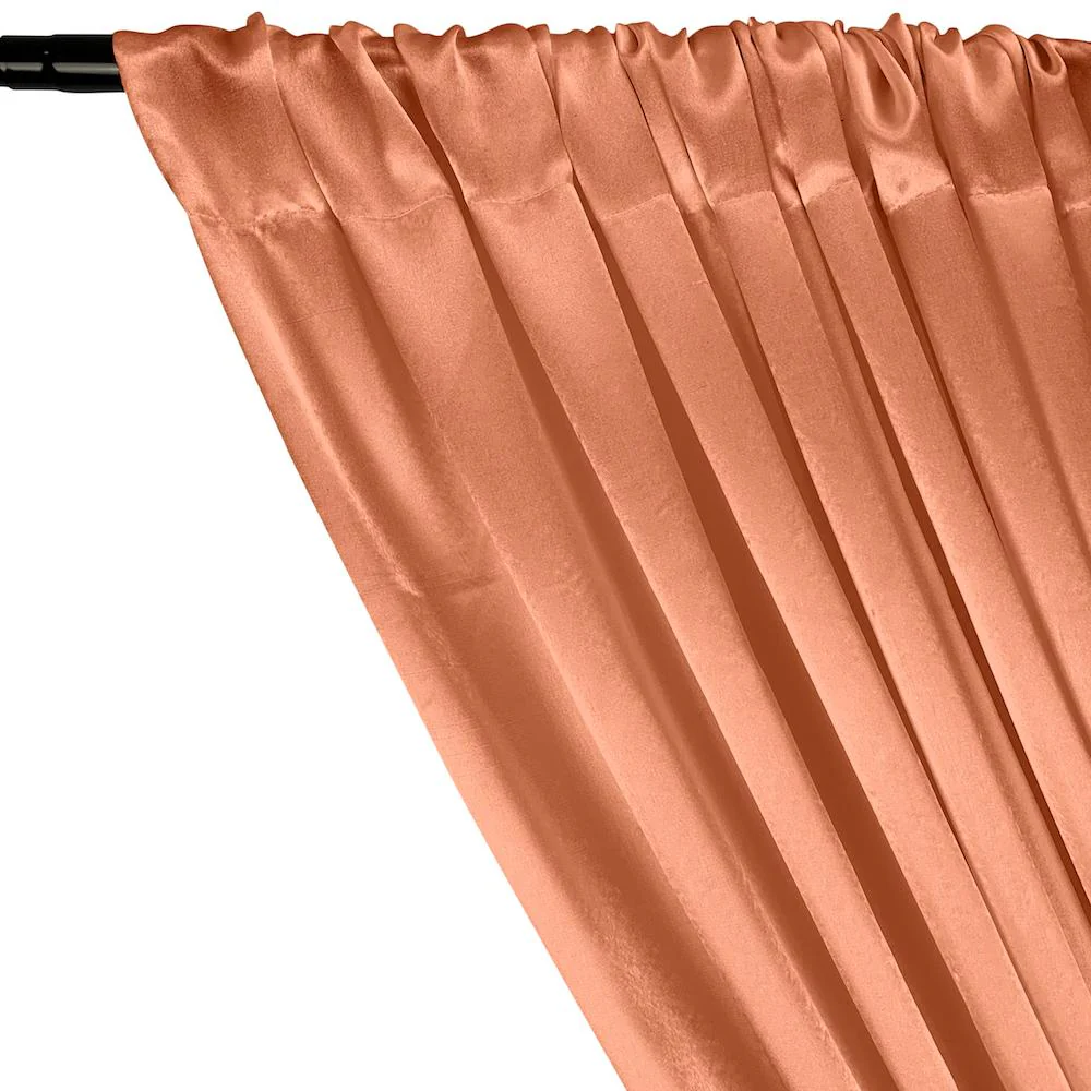 Crepe Back Satin Rod Pocket Curtains - Peach - Image 2