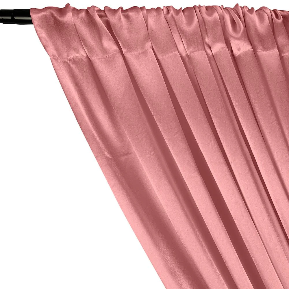 Crepe Back Satin Rod Pocket Curtains - Pink - Image 2