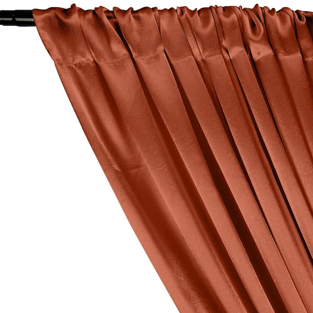 Crepe Back Satin Rod Pocket Curtains - Rust - Image 2