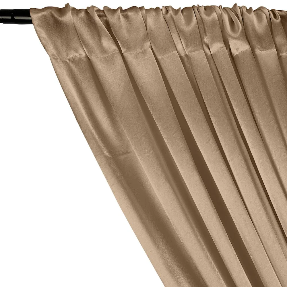 Crepe Back Satin Rod Pocket Curtains - Sand - Image 2