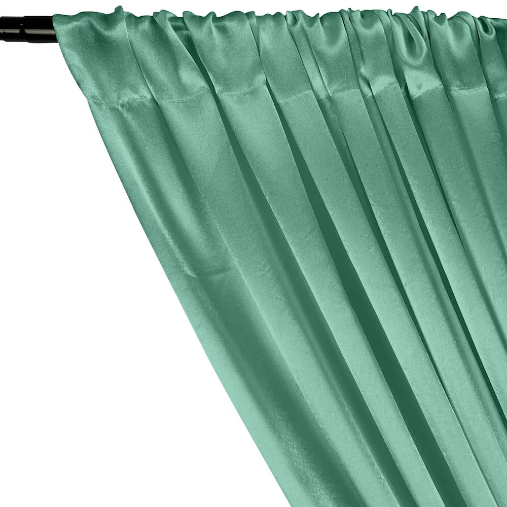 Crepe Back Satin Rod Pocket Curtains - Seafoam - Image 2