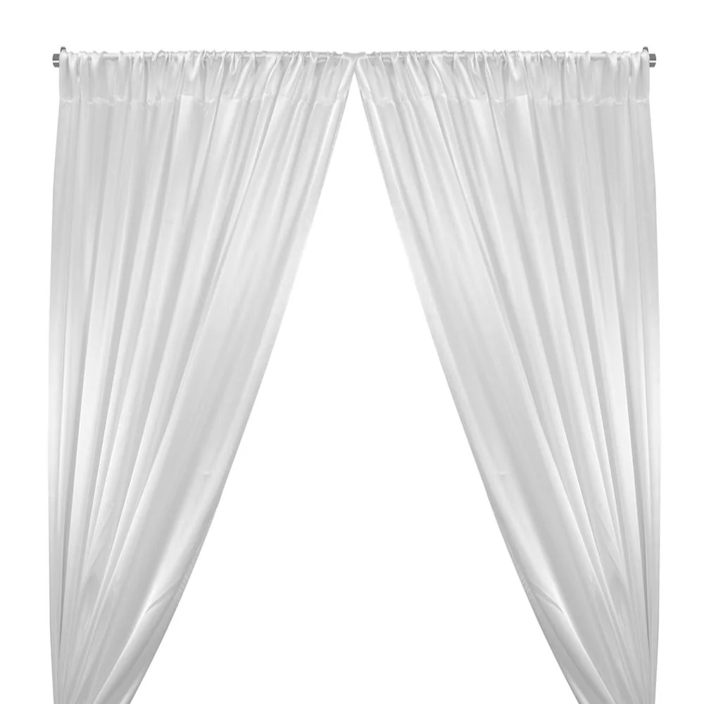 Crepe Back Satin Rod Pocket Curtains (All Colors Available) - White
