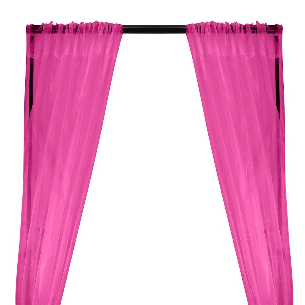 Crystal Organza Rod Pocket Curtains - American Beauty