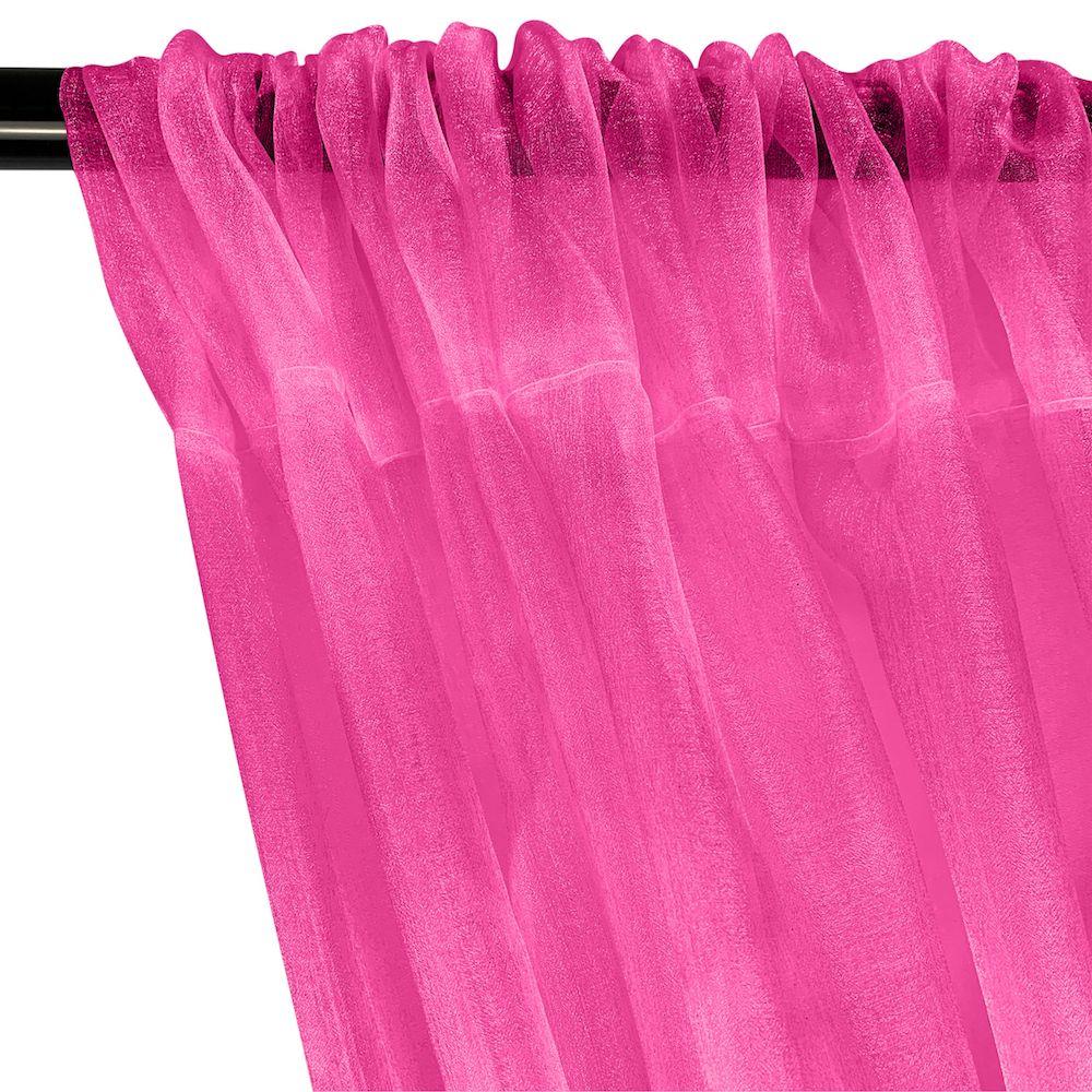 Crystal Organza Rod Pocket Curtains - American Beauty - Image 2