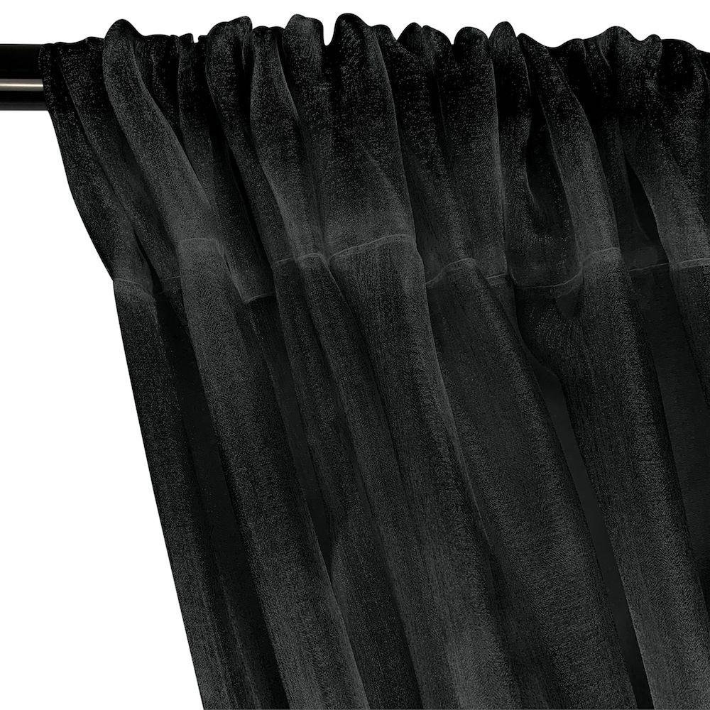 Crystal Organza Rod Pocket Curtains - Black - Image 2