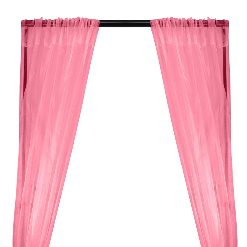 Crystal Organza Rod Pocket Curtains - Dusty Rose