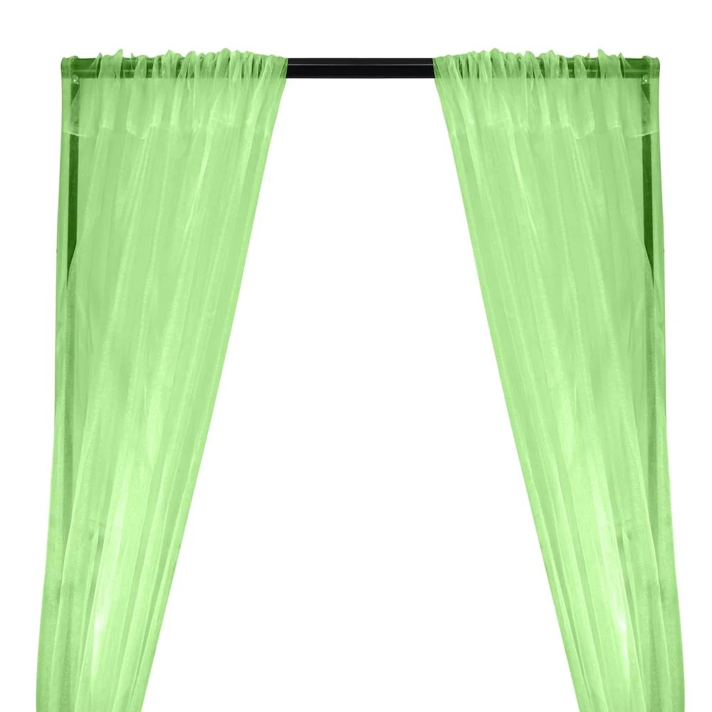 Crystal Organza Rod Pocket Curtains - Mint
