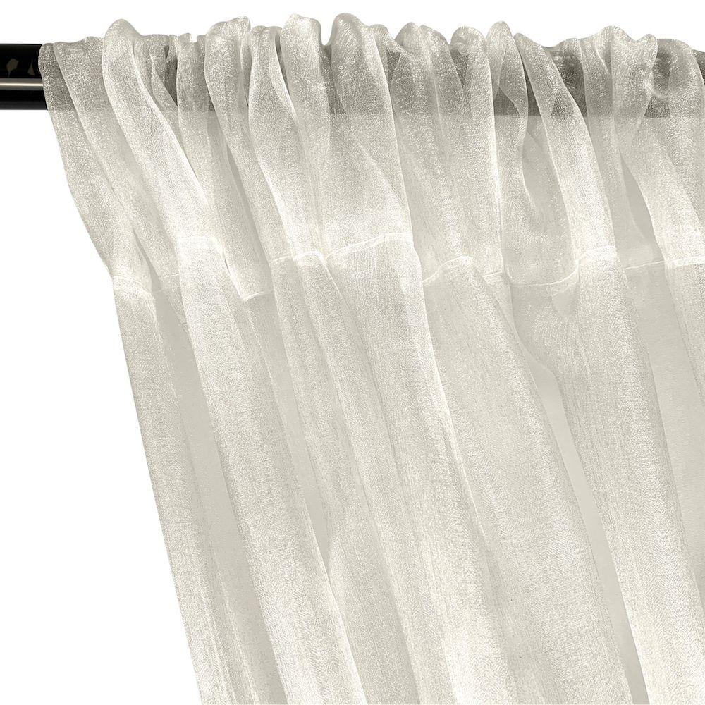 Crystal Organza Rod Pocket Curtains - Off White - Image 2
