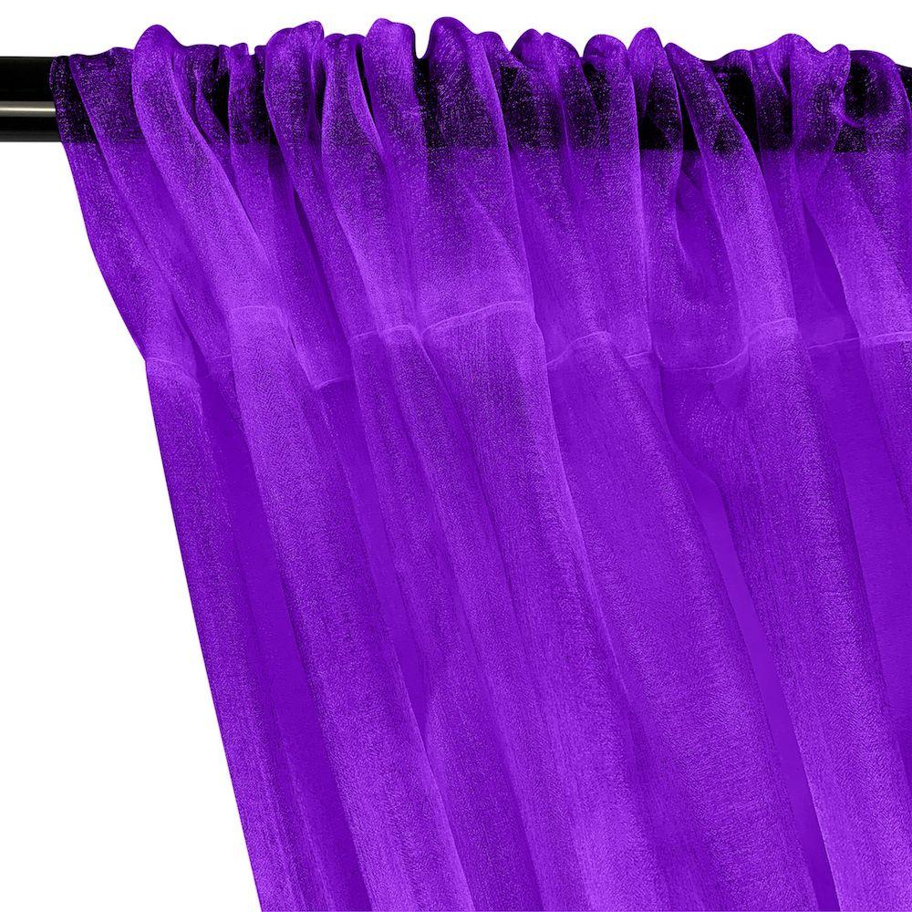 Crystal Organza Rod Pocket Curtains - Purple - Image 2