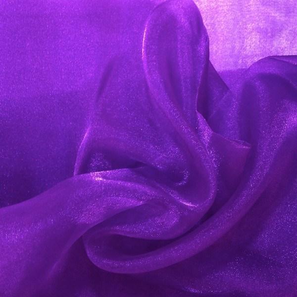 Crystal Organza Rod Pocket Curtains - Purple - Image 3