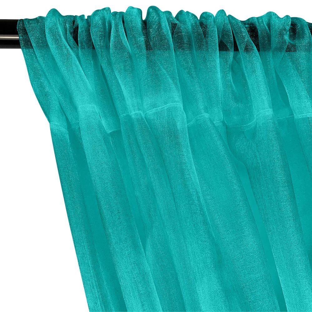 Crystal Organza Rod Pocket Curtains - Spring Green - Image 2