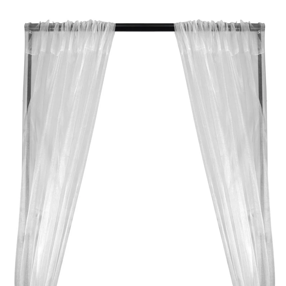 Crystal Organza Rod Pocket Curtains (All Colors Available) - White