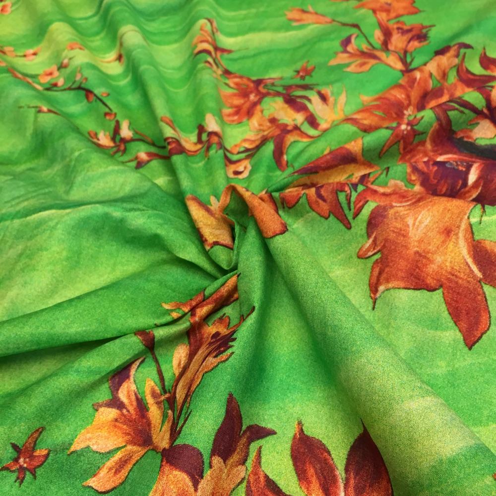 Diana Green Printed Cotton - Image 4