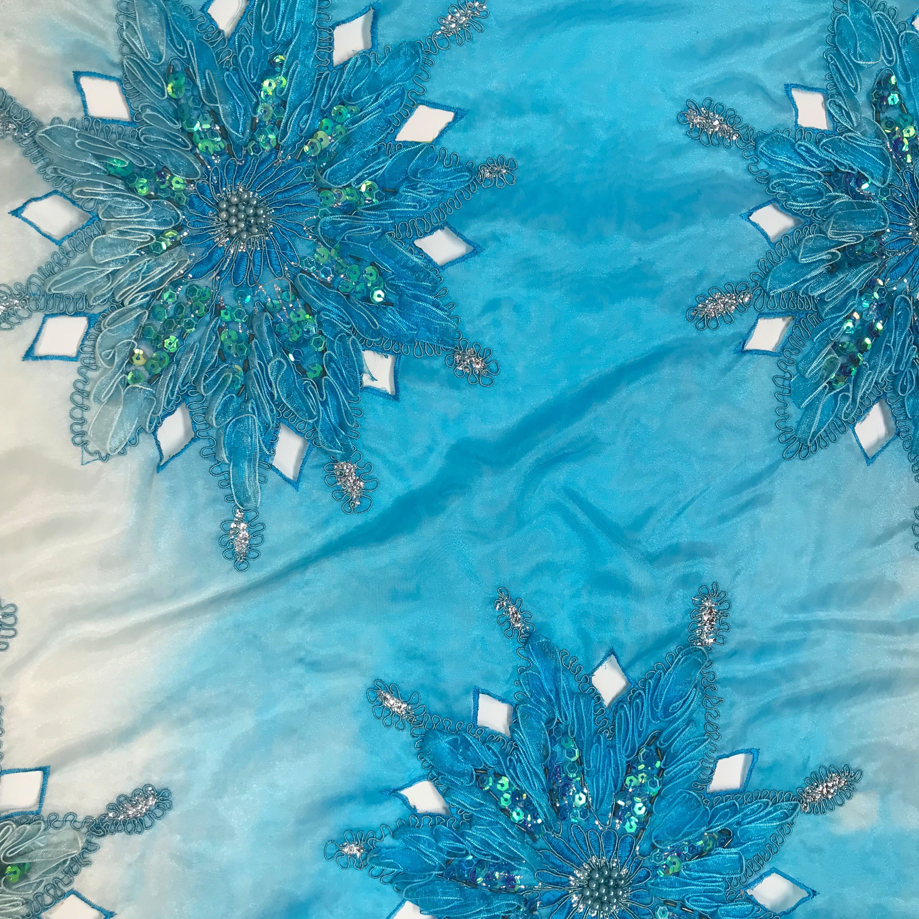 Double Layered Embroidery Pearl with Sequins on Organza - Image 2