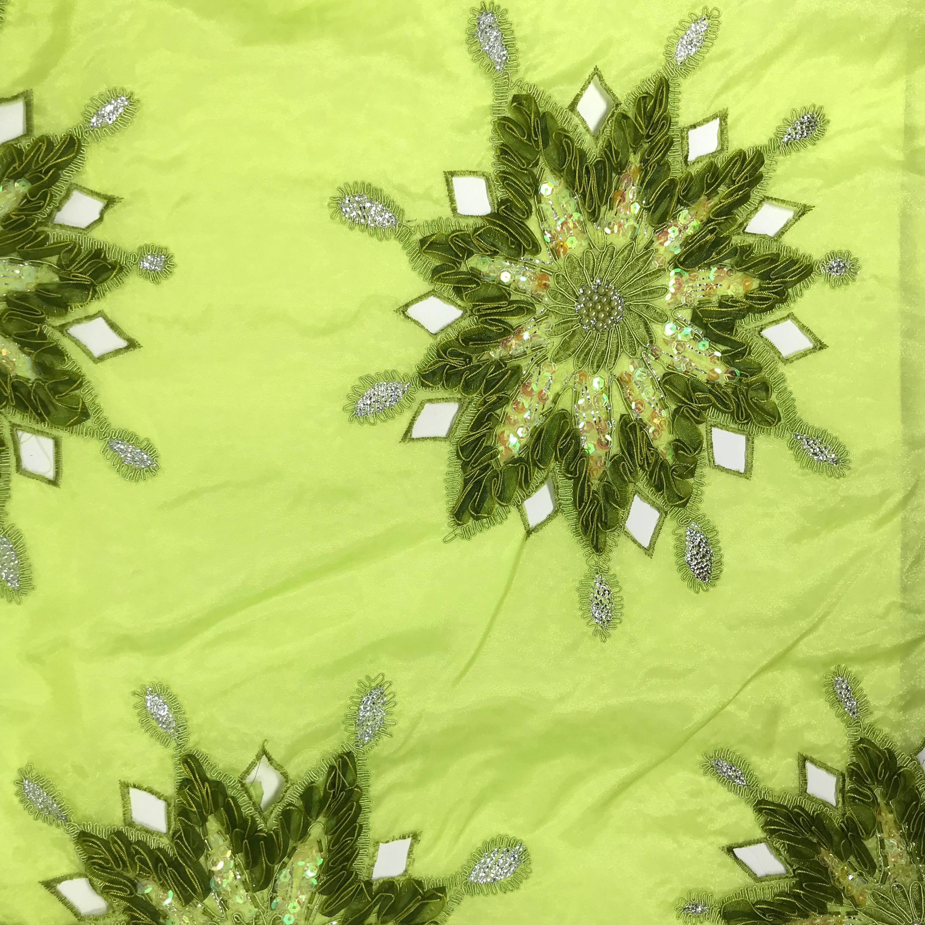 Double Layered Embroidery Pearl with Sequins on Organza - Image 5