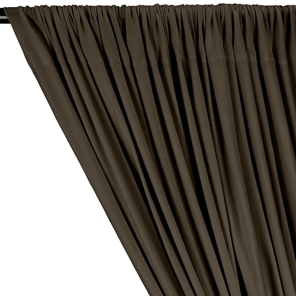DTY Double-Sided Brushed Rod Pocket Curtains - Mocha - Image 2
