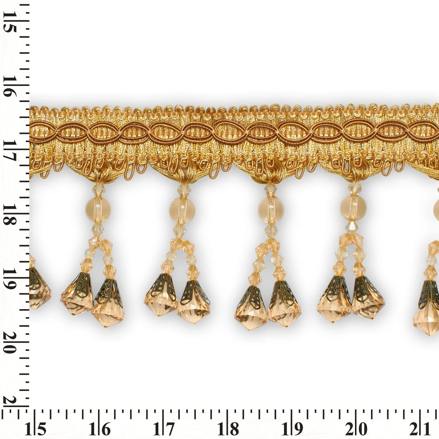 Dual Beaded Rhinestone Tassel Fringe Trim - Image 16
