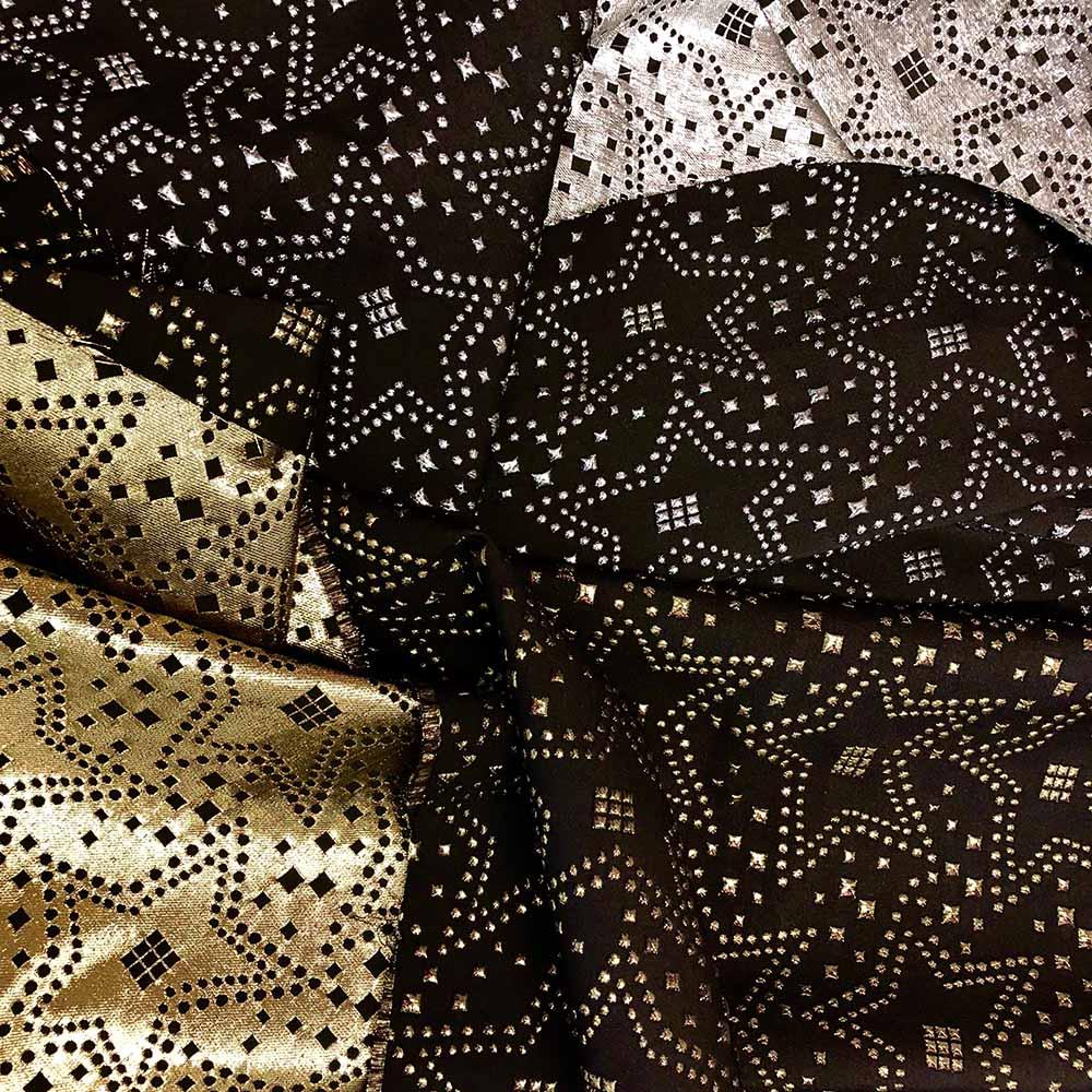 Embroidered Star Metallic Jacquard