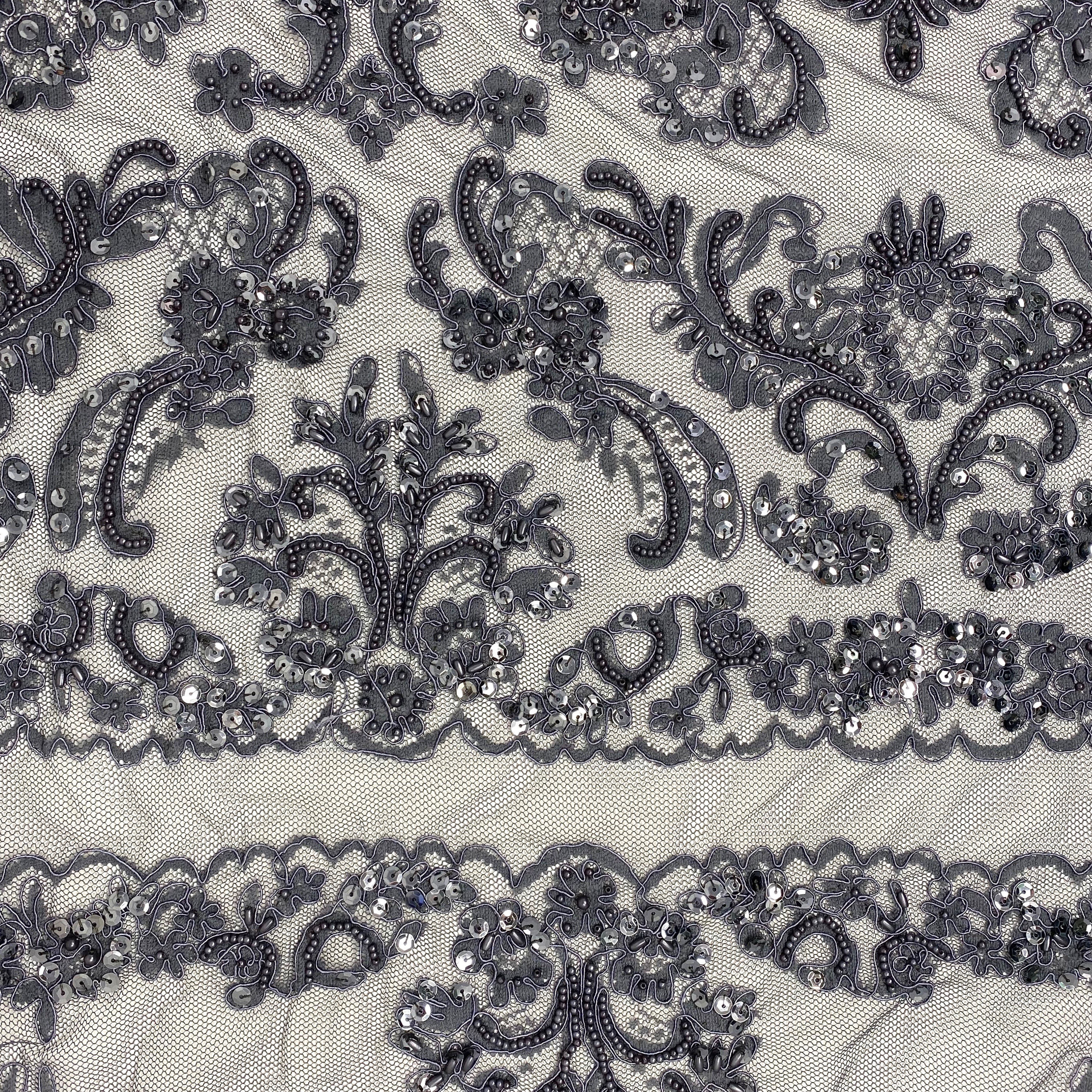 Empire Beaded Bridal Sequins on Mesh - Image 26