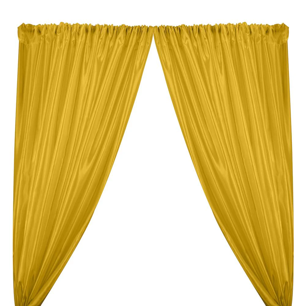 Extra Wide Nylon Taffeta Rod Pocket Curtains - Bright Yellow