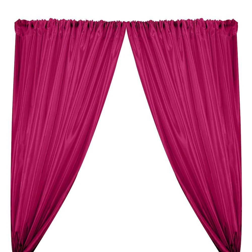 Extra Wide Nylon Taffeta Rod Pocket Curtains - Fuchsia