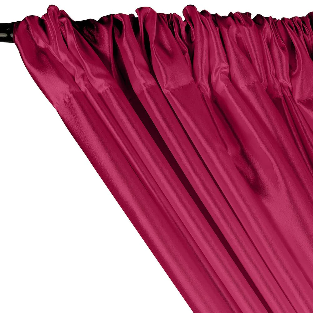 Extra Wide Nylon Taffeta Rod Pocket Curtains - Fuchsia - Image 2