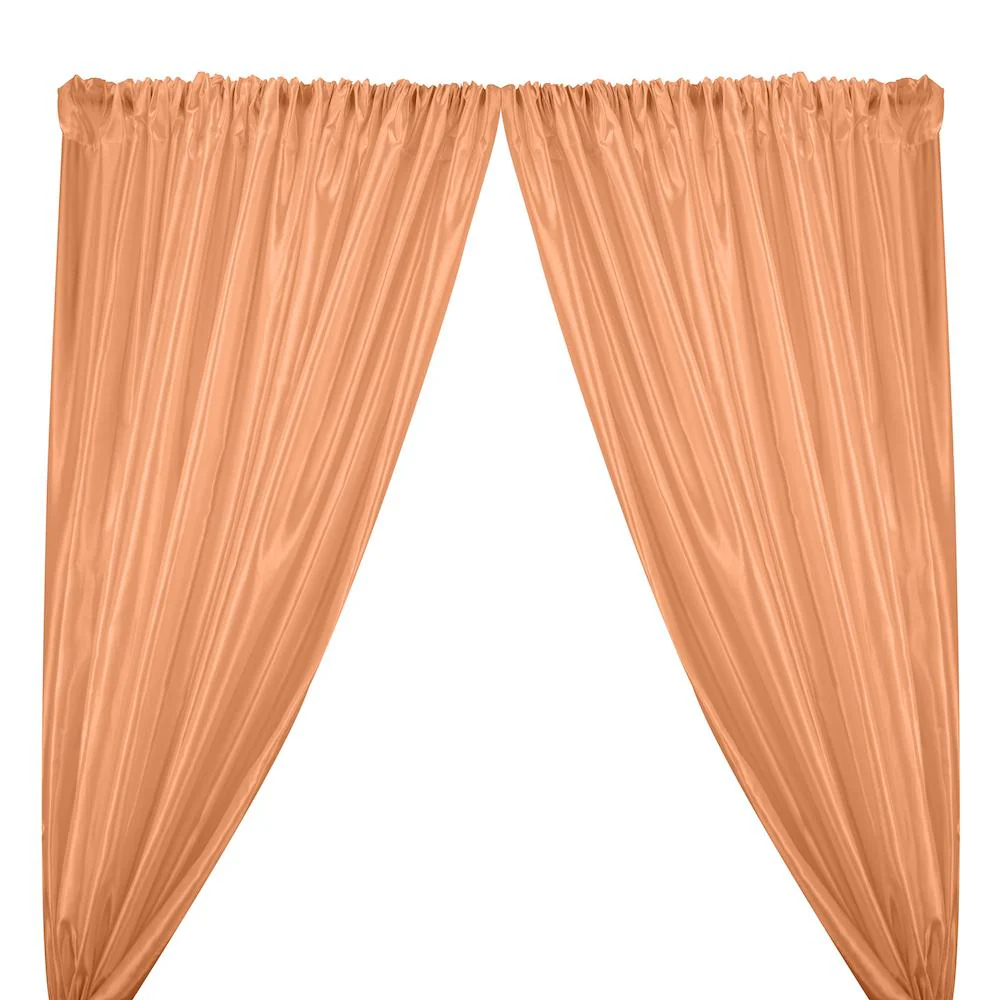 Extra Wide Nylon Taffeta Rod Pocket Curtains - Peach