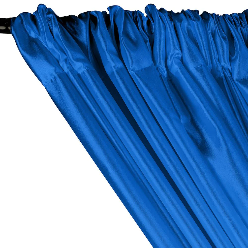 Extra Wide Nylon Taffeta Rod Pocket Curtains - Turquoise - Image 2