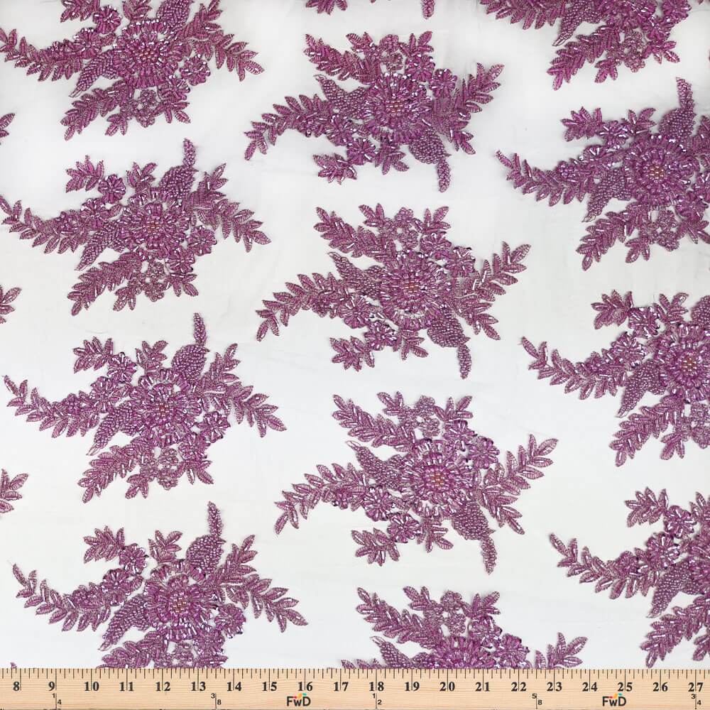 Floral Bridal Lace Beaded Fabric - Image 39