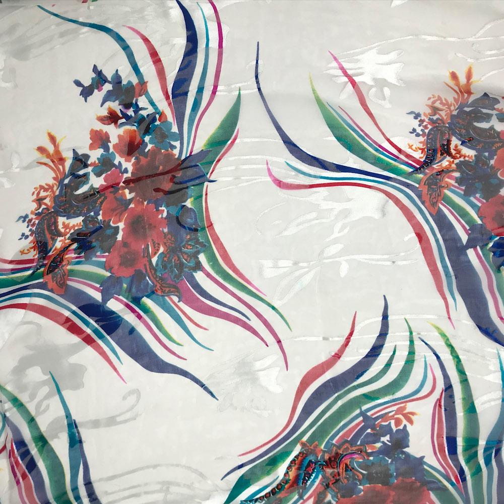 Floral Burnout Printed Silk Chiffon - Image 6