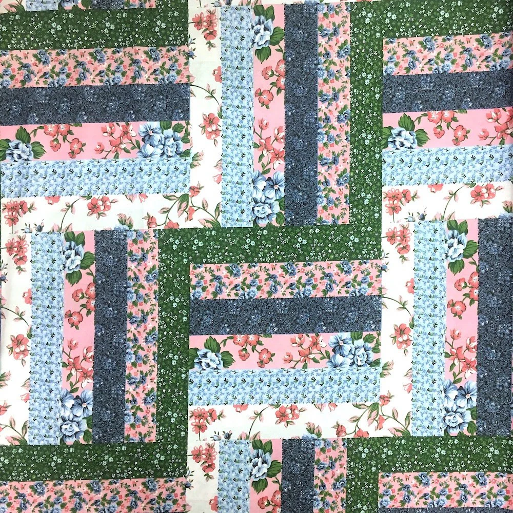 Floral Quilt Patch Pink Print Sheeting - Image 2