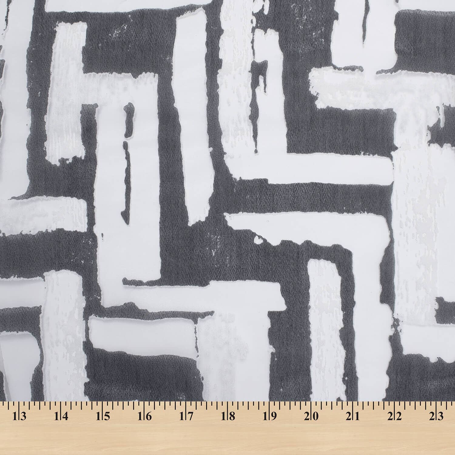 Geometric Abstract Extra Wide Burnout Polyester Rayon Jacquard On Voile - Image 7