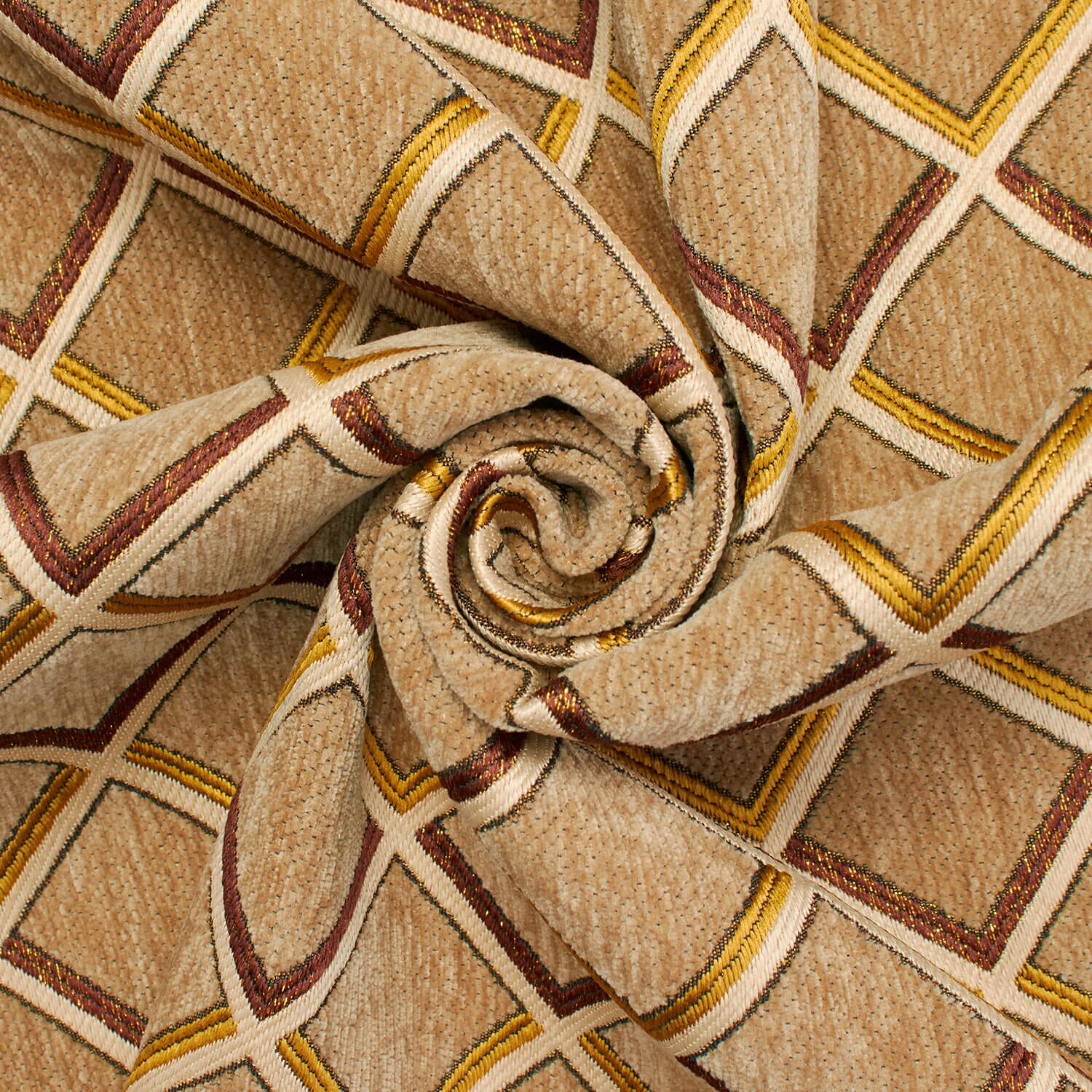 Geometric Grid Metallic Chenille Upholstery Jacquard - Image 11